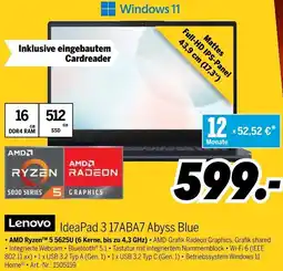 MEDIMAX Lenovo IdeaPad 3 17ABA7 Abyss Blue Angebot