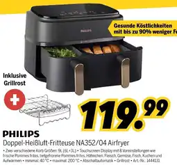 MEDIMAX PHILIPS Doppel-Heißluft-Fritteuse NA352/04 Airfryer Angebot