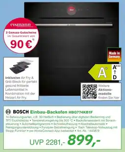 EP BOSCH Einbau-Backofen HBG774KB1F Angebot