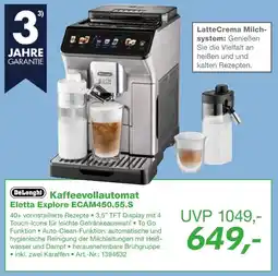 EP DeLonghi Kaffeevollautomat Eletta Explore ECAM450.55.S Angebot