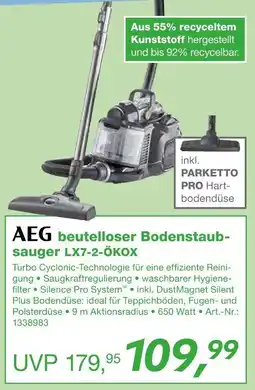 EP AEG beutelloser Bodenstaubsauger LX7-2-ÖKOX Angebot