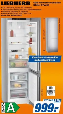 expert Techno Land LIEBHERR Kühl-Gefrierkombination KGNsf 57Va03 Angebot