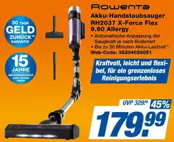 expert Techno Land Rowenta Akku-Handstaubsauger RH2037 X-Force Flex 9.60 Allergy Angebot