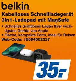 expert Techno Land belkin Kabelloses Schnellladegerät 3in1-Ladepad mit MagSafe Angebot