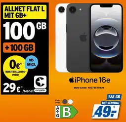 expert Techno Land Apple iPhone 16e Angebot