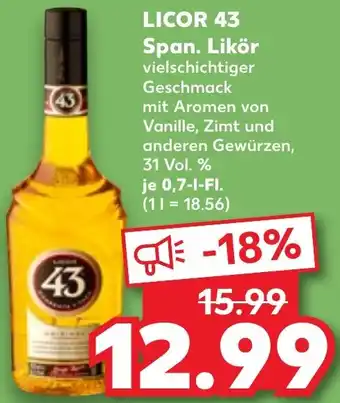 Kaufland LICOR 43 Span. Likör Angebot