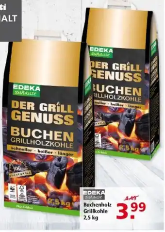 Multi Markt Edeka zuhause Buchenholz Grillkohle 2,5kg Angebot