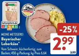 Aldi Süd MEINE METZGEREI Bayerischer Leberkäse Angebot