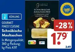 Aldi Süd GOURMET FINEST CUISINE Schwäbische Maultaschen Angebot