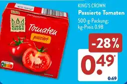 Aldi Süd KING'S CROWN Passierte Tomaten Angebot