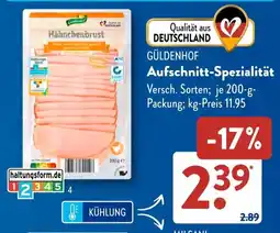 Aldi Süd GÜLDENHOF Aufschnitt Spezialität Angebot