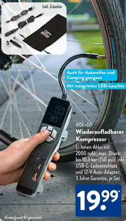 Aldi Süd RIDE+GO Wiederaufladbarer Kompressor Angebot