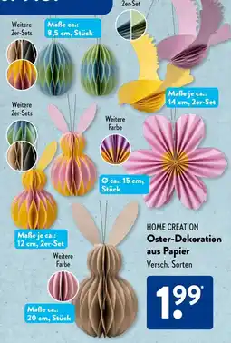 Aldi Süd HOME CREATION Oster-Dekoration aus Papier Angebot