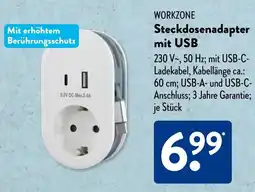 Aldi Süd WORKZONE Steckdosenadapter mit USB Angebot