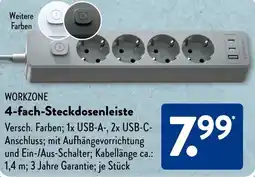 Aldi Süd WORKZONE 4-fach-Steckdosenleiste Angebot