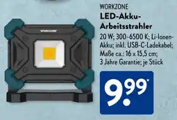 Aldi Süd WORKZONE LED-Akku Arbeitsstrahler Angebot