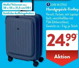 Aldi Süd LIVE IN STYLE Handgepäck-Trolley Angebot