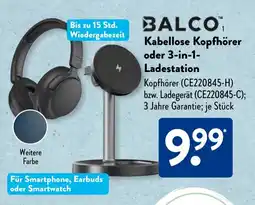 Aldi Süd BALCO Kabellose Kopfhörer oder 3-in-1- Ladestation Angebot
