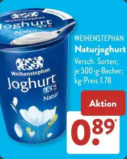 Aldi Süd WEIHENSTEPHAN Naturjoghurt Angebot