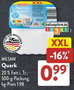 Aldi Süd MILSANI Quark Angebot