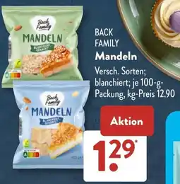 Aldi Süd BACK FAMILY Mandeln Angebot