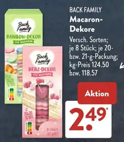Aldi Süd BACK FAMILY Macaron- Dekore Angebot