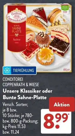 Aldi Süd CONDITOREI COPPENRATH & WIESE Unsere Klassiker oder Bunte Sahne-Platte Angebot