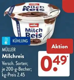 Aldi Süd MÜLLER Milchreis Angebot