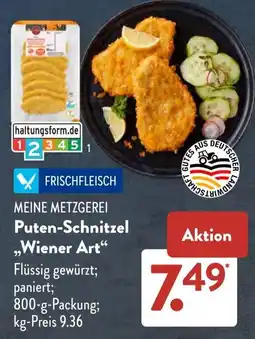 Aldi Süd MEINE METZGEREI Puten-Schnitzel ,,Wiener Art Angebot