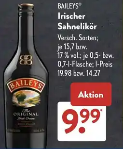 Aldi Süd BAILEYS Irischer Sahnelikör Angebot