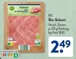 Aldi Süd BIO Bio-Salami Angebot