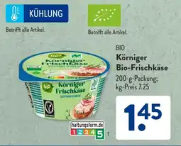 Aldi Süd BIO Körniger Bio-Frischkäse Angebot