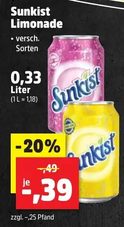 Thomas Philipps Sunkist Limonade Angebot