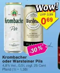 Jawoll Krombacher oder Warsteiner Pils Angebot
