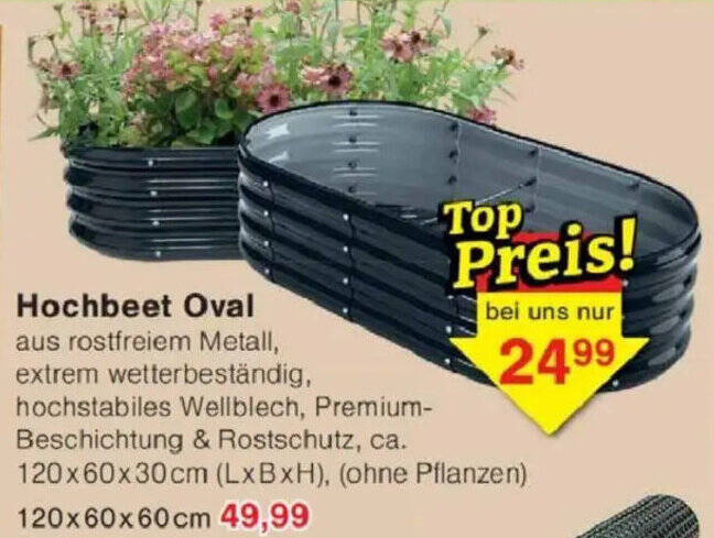 Hochbeet Oval Angebot bei Jawoll