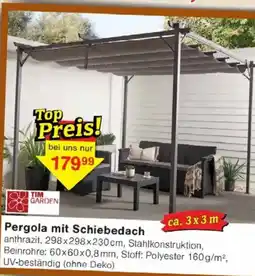Jawoll TIM GARDEN Pergola mit Schiebedach Angebot