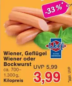 Wiglo Wunderland Wolf Wiener, Geflügel Wiener oder Bockwurst Angebot