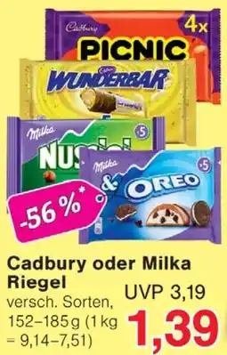 Wiglo Wunderland Cadbury oder Milka Riegel Angebot