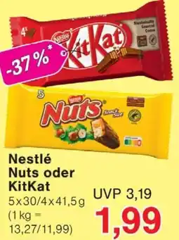 Wiglo Wunderland Nestlé Nuts oder KitKat Angebot