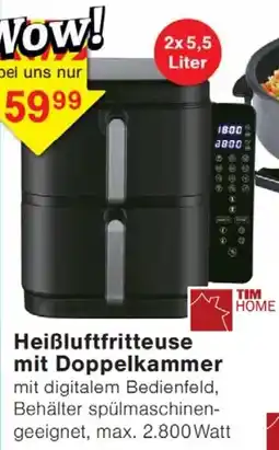 Wiglo Wunderland TIM HOME Heißluftfritteuse mit Doppelkammer Angebot
