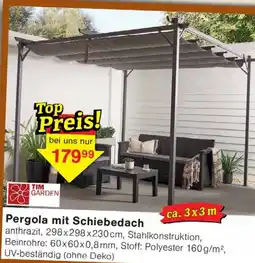 Wiglo Wunderland TIM GARDEN Pergola mit Schiebedach Angebot