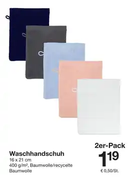 Zeeman Waschhandschuh 2er-Pack Angebot