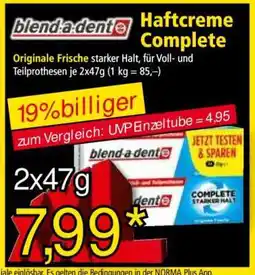 Norma Blend-a-dent Haftcreme Complete Angebot