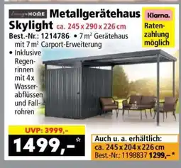 Norma Metallgerätehaus Skylight Angebot