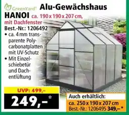 Norma Alu-Gewächshaus HANOI ca. 190 x 190 x 207 cm, mit Dachfenster Angebot