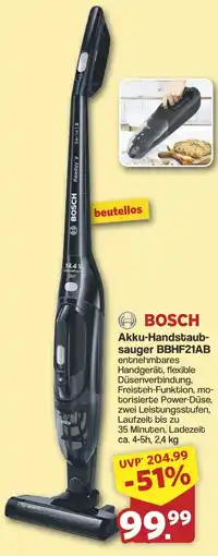 Famila Nord West BOSCH Akku-Handstaubsauger BBHF21AB Angebot