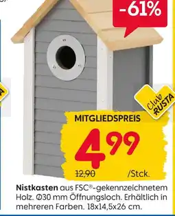 Rusta Nistkasten Angebot