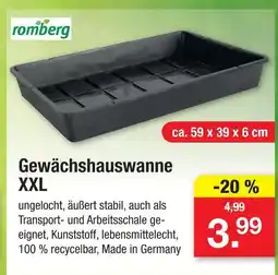 Zimmermann Romberg gewächshauswanne xxl Angebot