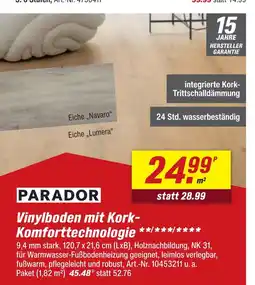 toom Baumarkt Parador vinylboden mit kork-komforttechnologie Angebot