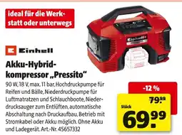 Hagebau Einhell akku-hybridkompressor pressito Angebot